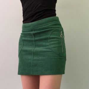Forever21 forest green corduroy mini skirt